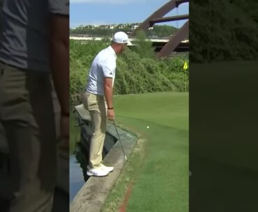 Lucas Herbert's shot found the water #shorts #golf #shortsfeed