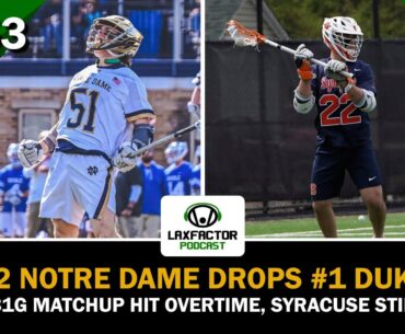 #2 Notre Dame Beat #1 Duke, OT Is Required In Big Ten, Syracuse Still Alive (LaxFactor Podcast #253)