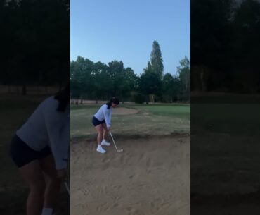 Stuck in the bunker…can I make it out? #golf #golfgirl #golfswing #golfer