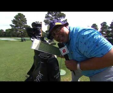 A spatula & tongs?! 🤨 The Caddie finds out what's inside Patrick Reed's golf bag at The Masters 😂