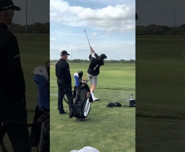 Miss Kira P ready for LIV Golf 2023 on the Driving Range with Pieters of RangeGoats GC in Orlando