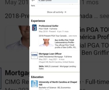The #linkedin page of dreams: PGA Tour player Ben Griffin #shorts #pgatour