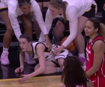 Caitlin Clark SHOVED DOWN, Back-To-Back INTENTIONAL Fouls By #10 Georgia Closing Out Loss To #2 Iowa