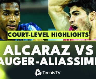 Carlos Alcaraz vs Felix Auger-Aliassime Court-Level Highlights | Indian Wells 2023