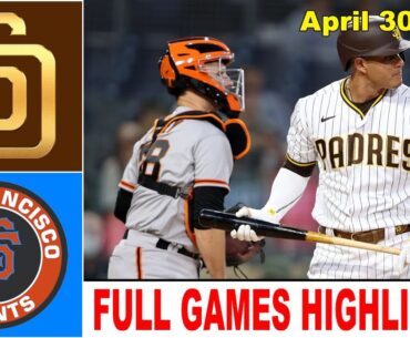 San Diego Padres vs San Francisco Giants ( FULL GAME ) April 30, 2023 | MLB Highlights 2023