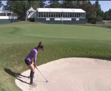 Sandra Gal Holes Out from Bunker on 18th Hole in RD1 of 2016 TOTO Japan Classic