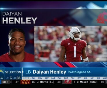 Chargers Select LB Daiyan Henley (Rd 3, Pick 85) | LA Chargers