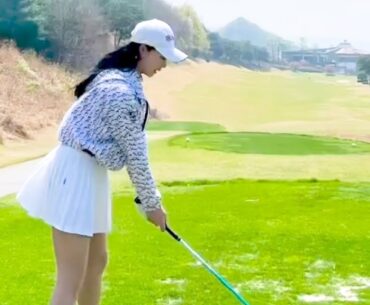 미스코리아 출신 KLPGA 투어프로 김솔비 미녀골퍼의 골프기초스윙~!