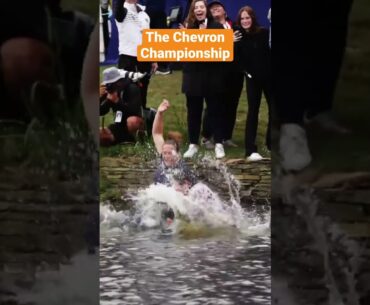 The Chevron Championship winner jump in water as per tradition #golf #shorts #championship #lpga