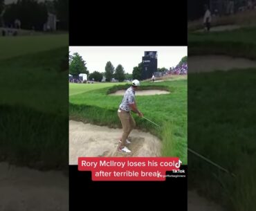 Rory McIlroy loses his cool after terrible break #shorts #golf #golfshort