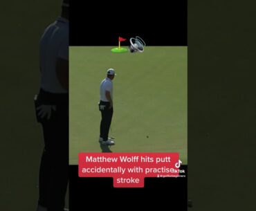 Matthew Wolff hits putt accidentally with practice stroke #golf #shorts #livgolf