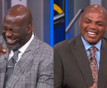 Shaq & Chuck can't stop laughing at Anthony Davis leaving in wheelchair with head injury