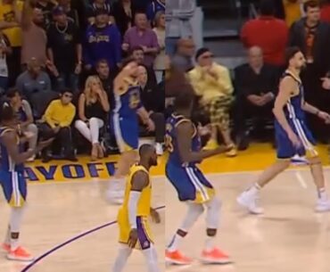 Steve Kerr & Draymond couldn't believe Klay Thompson took this 3 late in Game 4 vs Lakers 😬