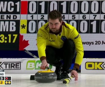 #AGITopShots - 2023 Tim Hortons Brier - Manitoba's Matt Dunstone raise double in 10th end