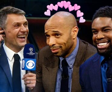 Thierry Henry, Micah and Carragher get starstruck by Paolo Maldini 💕 | UCL on CBS Sports