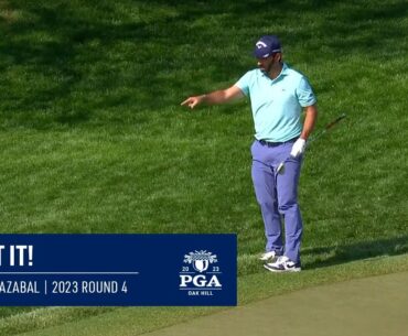 Pablo Larrazabal Counts Shots after Holing Out! | 2023 PGA Championship