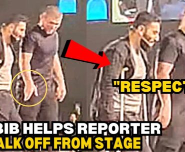 Khabib Nurmagomedov Helps Reporter To Walk Off From The Stage "RESPECT"