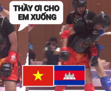 SEA Games 32 | Ánh mắt "hoảng loạn" của võ sĩ Campuchia khi nhất quyết xin dừng cuộc chơi thật sớm