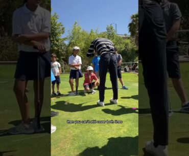 Swing Like The Pros: Golf Technique With The Line Ball On Chalk String #shorts #golf #kids #tips