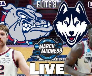 GONZAGA vs UCONN Live Elite 8 Game | Play by Play (March Madness)