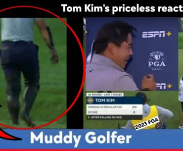 Muddy Golfer | Tom Kim's hilarious effort to recover a lost golf ball | 머디 골퍼