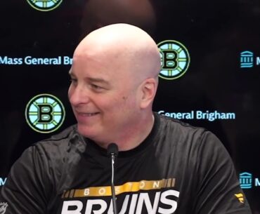 Jim Montgomery on Bruins Being FASTEST to 50 WINS | Bruins vs Red Wings Postgame Interview