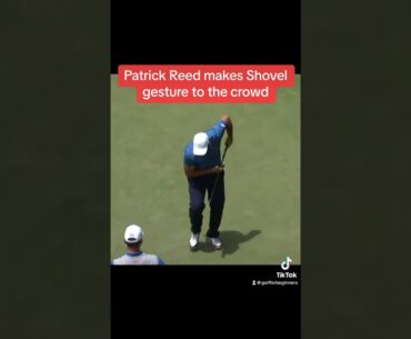 Patrick Reed makes Shovel gesture to the crowd #golf #shorts #patrickreed
