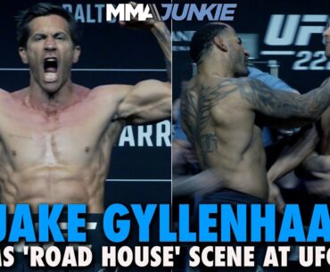 Jacked Jake Gyllenhaal Slaps Former UFC Fighter In Scene For 'Road House' Movie | UFC 285