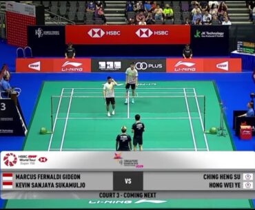 Kevin Sanjaya S/Marcus F Gideon vs Su Ching Heng/Ye Hong Wei | R 32 MD Singapura Open 2023 Highlight