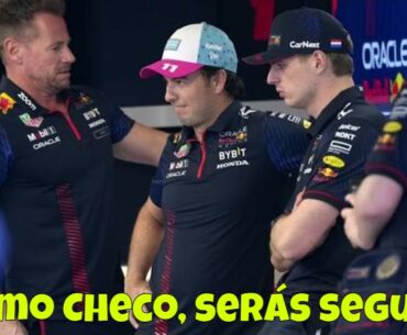 Checo Pérez desesperado habla con ingeniero de Red Bull quien le dice que será segundo en GP Miami