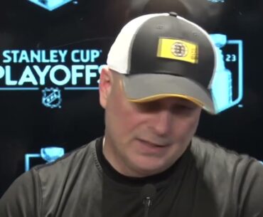 Jim Montgomery: Patrice Bergeron is OUT for Game 2 Between Bruins and Panthers | Bruins Interview