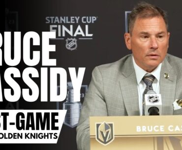 Bruce Cassidy Reacts to Adin Hill Epic Stick Save & Vegas Winning GM1 of Stanley Cup vs. Florida
