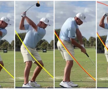 Bryson Dechambeau Golf Swing Slowmotion with Shot Tracer