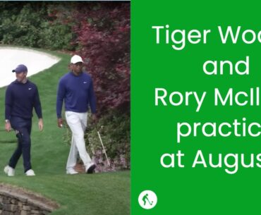 2023 Masters - Tiger Woods and Rory McIlroy practice at Augusta #augusta #golf