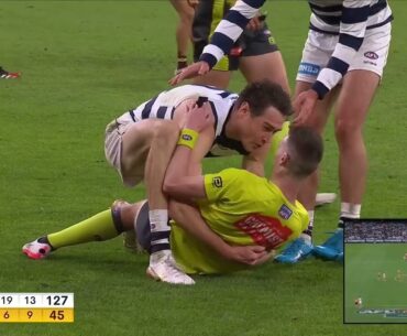 Jeremy Cameron Crashes into an Umpire while Celebrating! | Round 4 | AFL 2023