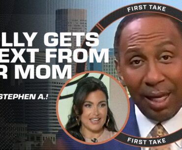 Molly gets a text from her mom about interrupting Stephen A. 😆 | First Take