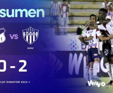 Huila vs. Junior (Resumen y goles) | Liga BetPlay Dimayor 2023-1 | Fecha 20