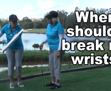 When should you break your wrists in the golf swing?