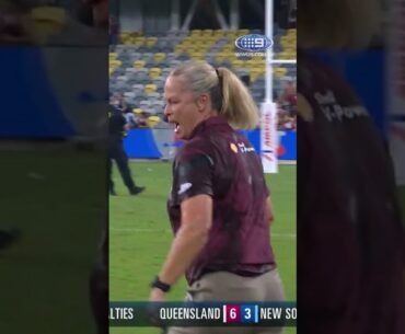 No coach is safe from the Gatorade shower! 🤣☔#9WWOS #StateofOrigin #NRLW #NRL #shorts