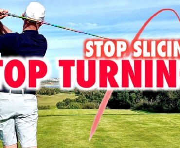 Dont turn your shoulders to STOP slicing your driver (golf swing tips)