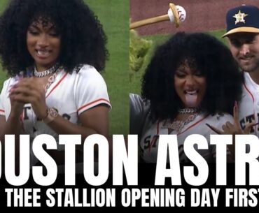 Megan Thee Stallion Throws Out First Pitch at Houston Astros Opening Day | Houston Astros Highlight