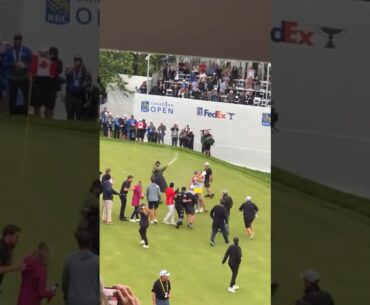 Nick Taylor Walkoff Eagle followed by Adam Hadwin tackled by security - PGA Championship