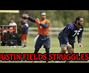 Justin Fields Struggling at Camp? || Adam Hoge is worried || Bears News
