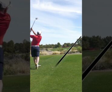 Sweeping draw drive for Firefighter Captain Steve at Raven Golf Club at South Mountain in Phoenix