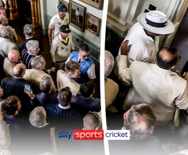 Khawaja and Warner confronted by spectators in Lord's Long Room 😳❗