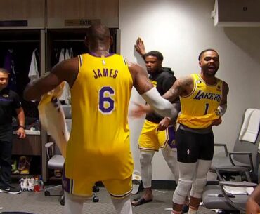 Lakers making Goat Noises when LeBron gets in the Locker Room🐐😂