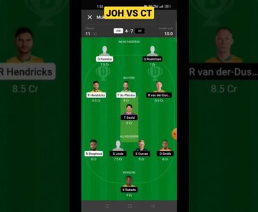 cape town vs johannesburgdream11 prediction|#shorts #trending#reels #subscribe ##youtubeshorts #live