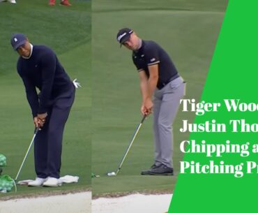 Tiger Woods & Justin Thomas Chipping and Pitching Practice