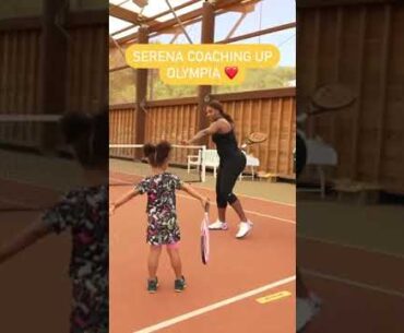 Serena Williams And Her Daughter Olympia Playing Tennis 🎾