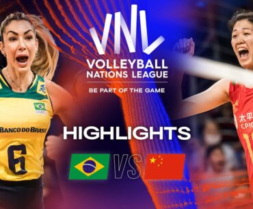 🇧🇷 BRA vs. 🇨🇳 CHN - Highlights Quarter Finals | Women's VNL 2023